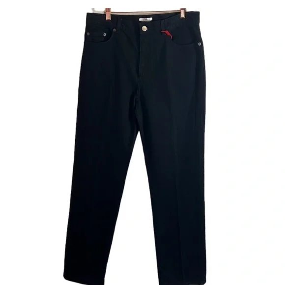 RARE! Zara x Charlotte Gainsbourg Black Cigarette Straight Leg Jeans. Size 14 - Picture 4 of 8